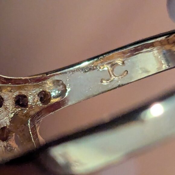 Joseph Cleary Gold Tone Ring Marquee Cut Red Garnet Bypass Statement JC - Picture 8 of 12